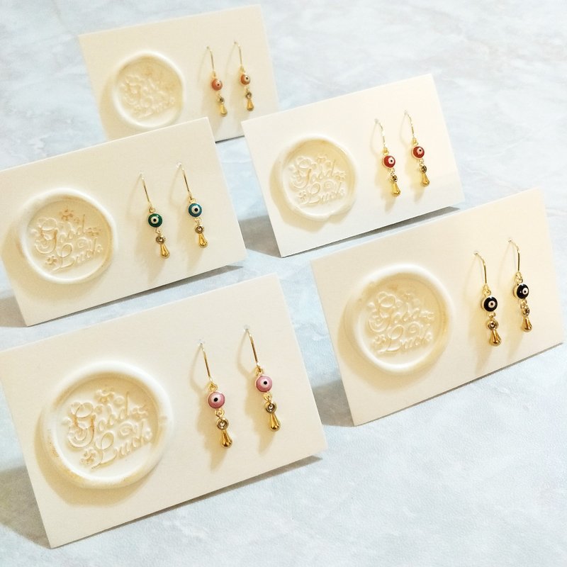 ::希望与祝福系列:: 蓝眼睛 恶魔之眼 幸运耳环 能量 祝福 礼物 - 耳环/耳夹 - 其他金属 