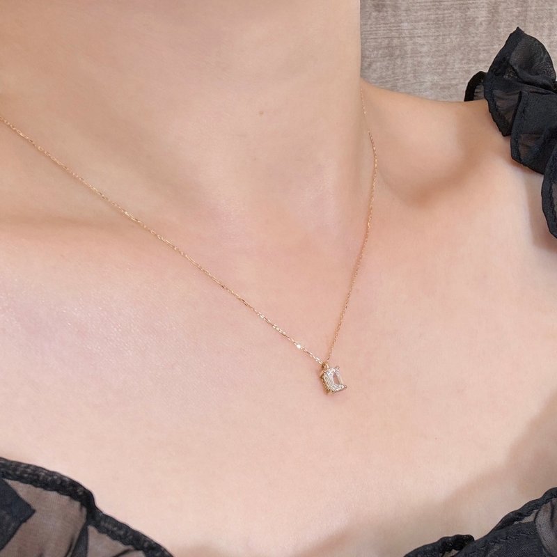 同辉 - 50分祖母绿式培育钻石(附IGI) - 项链 - 贵金属 