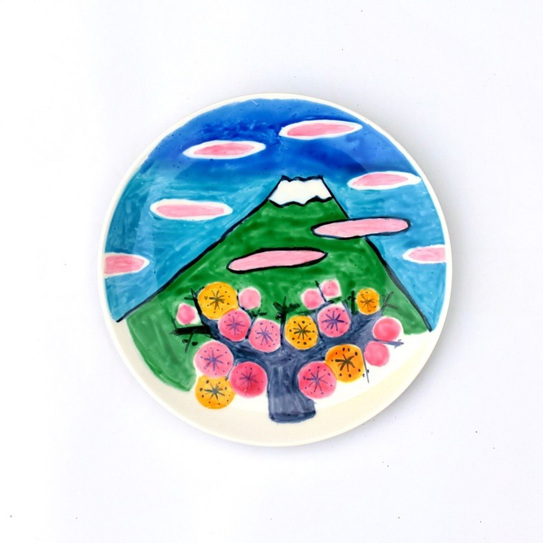 Mt. Fuji in spring - 浅碟/小碟子 - 瓷 多色