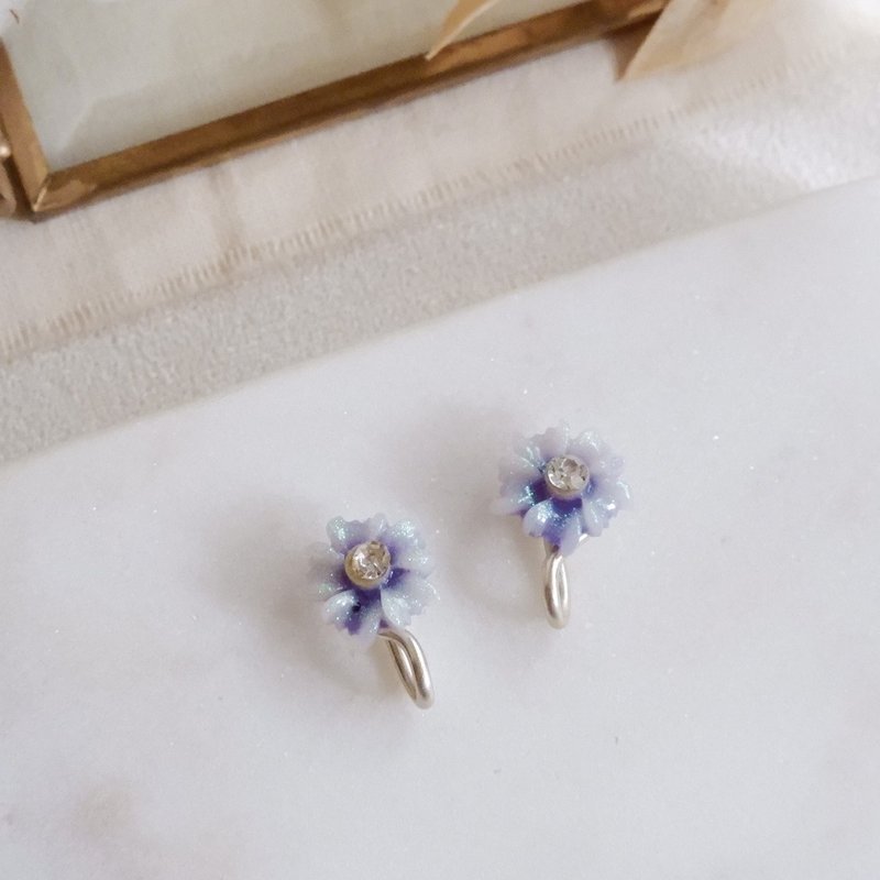 花曜日 无痛贴耳夹 / 罗兰紫 - 耳环/耳夹 - 其他金属 紫色