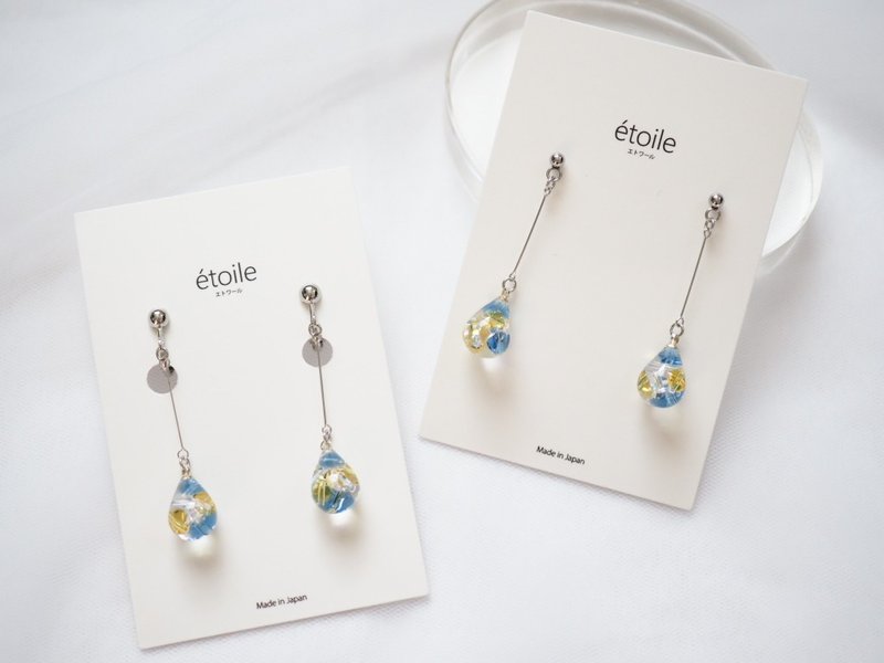 Swarovski 水滴长款 SDL-19 耳环/耳夹 - 耳环/耳夹 - 树脂 蓝色