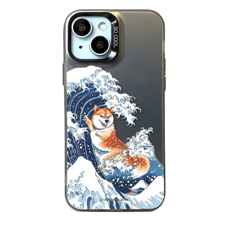冲浪柴犬浮世绘02 金属银色 iPhone 手机壳 - 手机壳/手机套 - 塑料 灰色