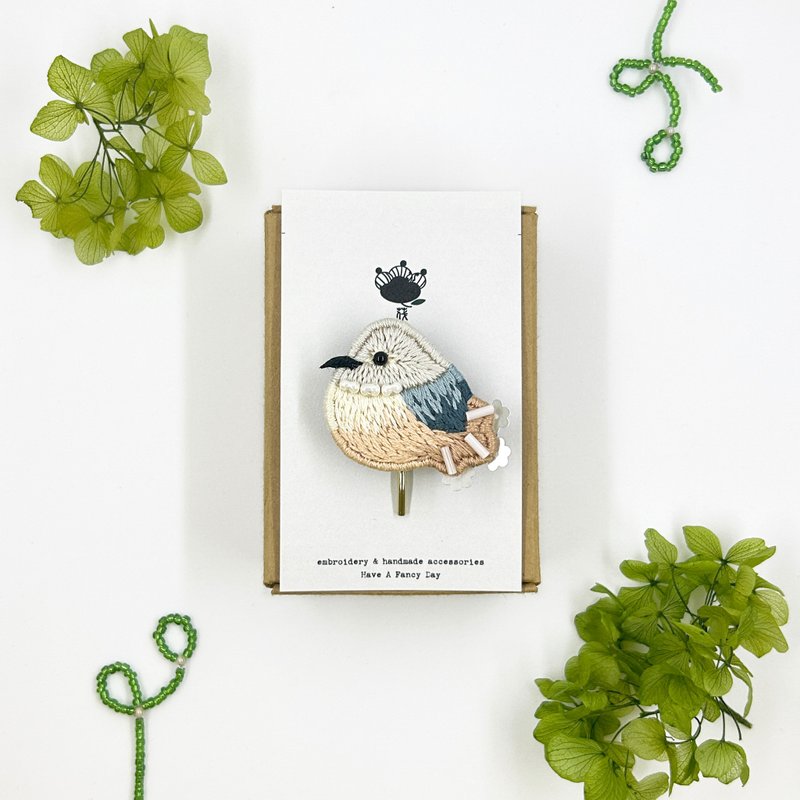 | 茷 | #166 | 手刺绣日系小鸟发插 - 发饰 - 绣线 多色