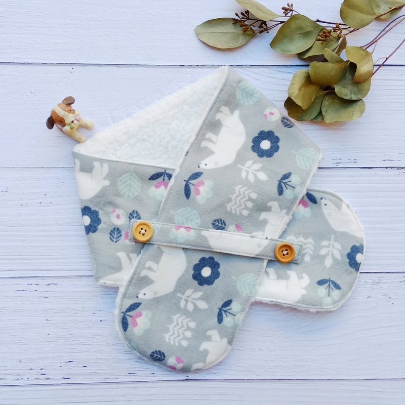 【儿童围脖】灰色北极熊-4岁以下 - 围巾/披肩 - 棉．麻 蓝色