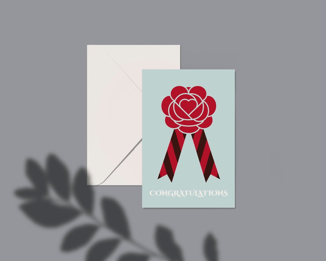 玫瑰花祝贺卡 Congratulations - 卡片/明信片 - 纸 