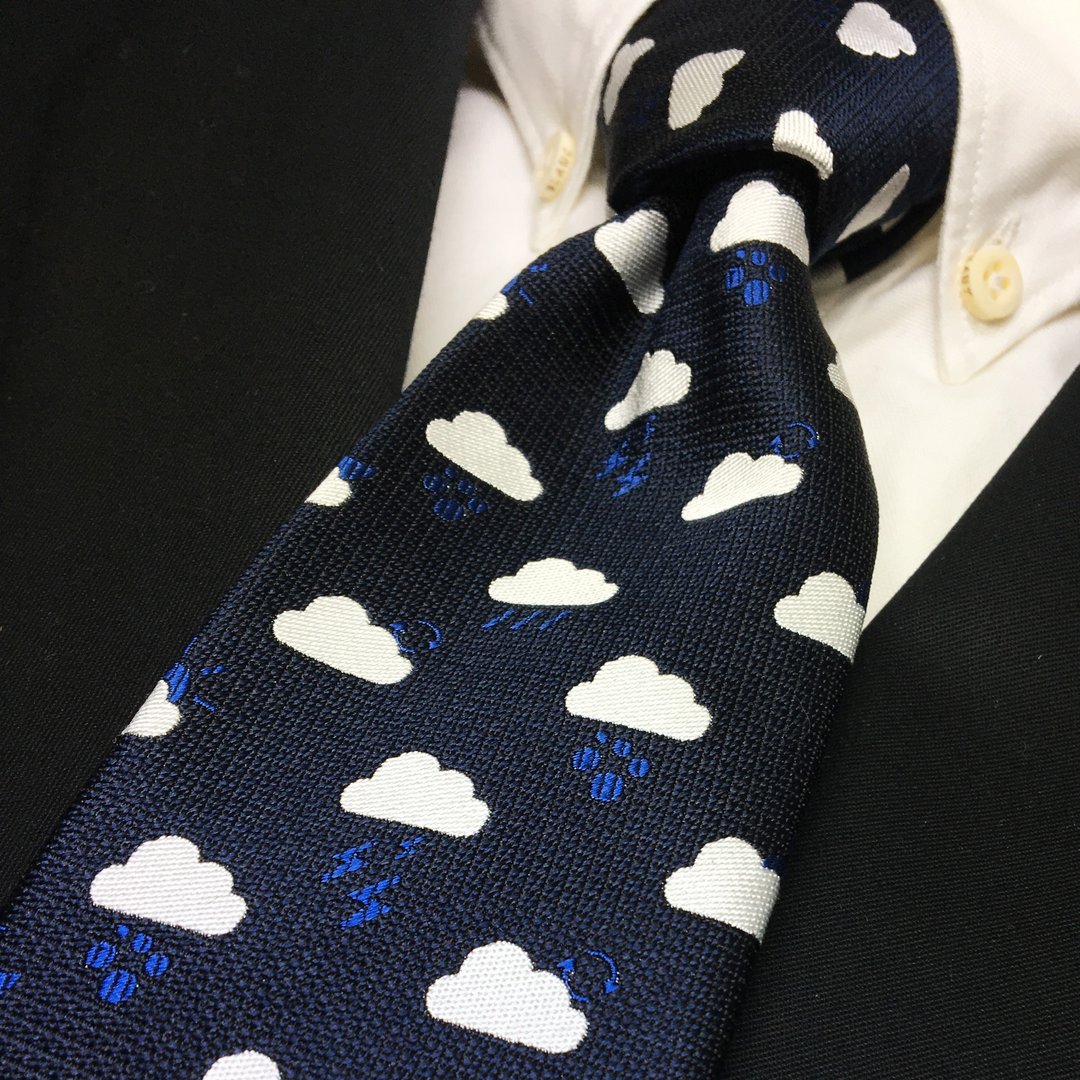 Cloud with ... tie Navy clouds wether necktie - 领带/领带夹 - 丝．绢 蓝色