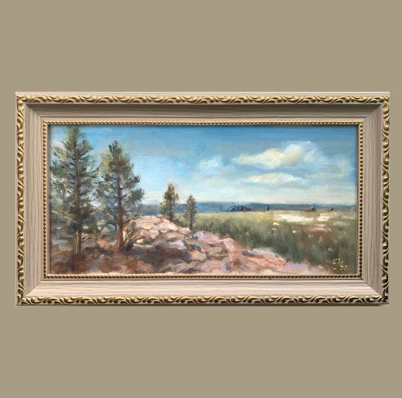 复古写实风格俄罗斯风景原作 无框画 - 墙贴/壁贴 - 其他材质 蓝色