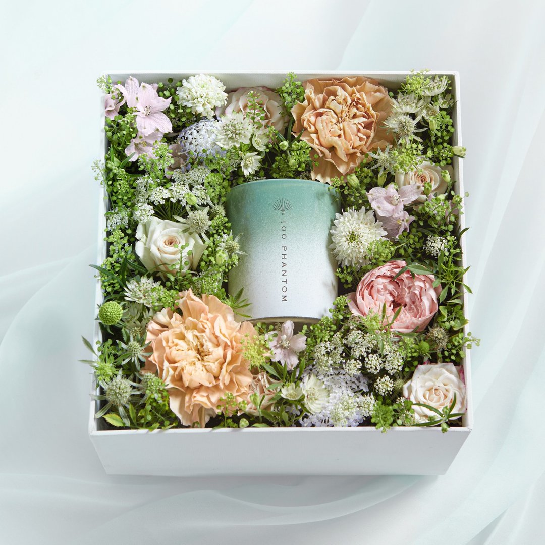花璨百韵御礼(香氛蜡烛款) - 限量预购倒数(花店直送,限双北地区) - 蜡烛/烛台 - 植物．花 绿色