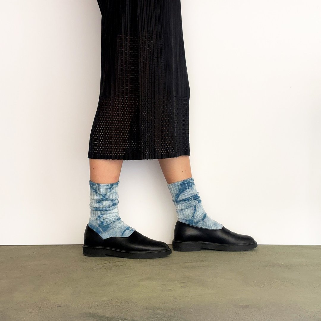日本制造 靛蓝染色 JAPANBLUE INDIGO DYED SOCKS 宽松的袜子 #4 - 袜子 - 棉 