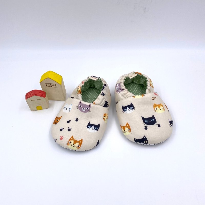 猫仔世界-初步鞋/成长鞋/漫步鞋 - 婴儿鞋 - 棉．麻 卡其色