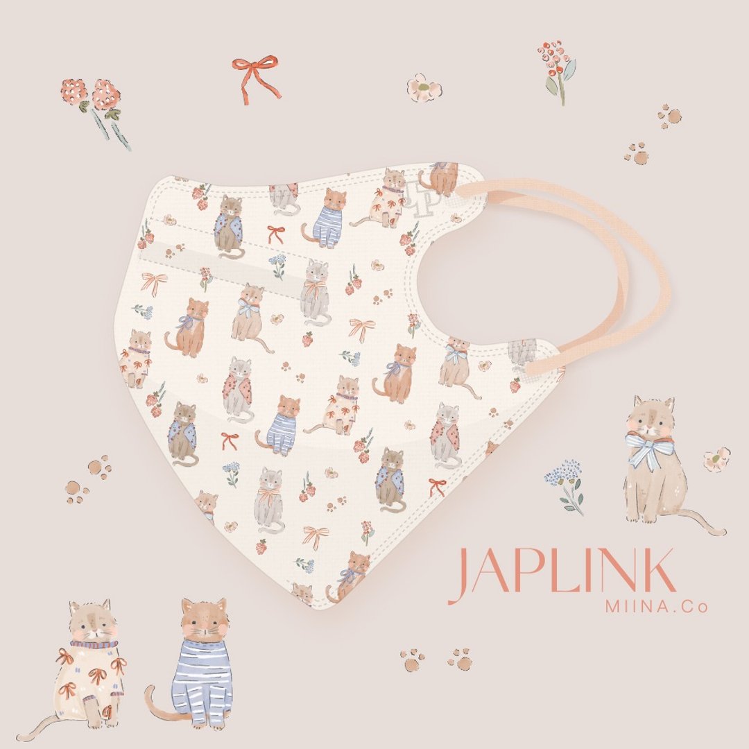 【标准】JAPLINK HEPA 高科技水驻极 立体医疗口罩 - 喵喵图鉴 - 口罩 - 聚酯纤维 金色