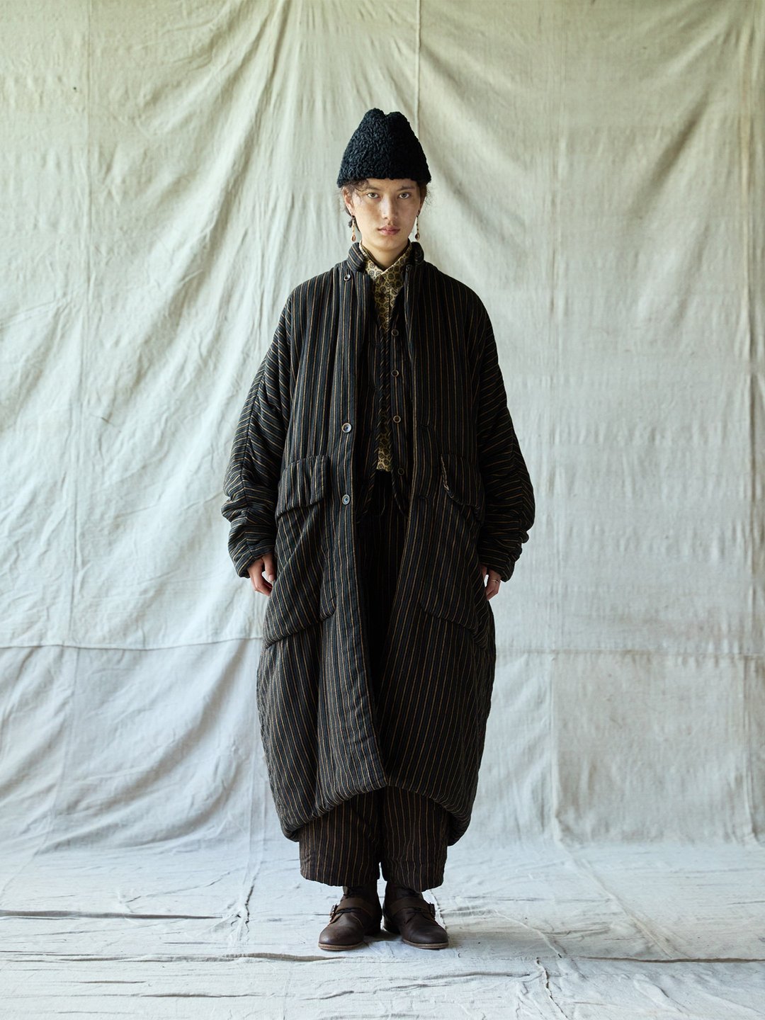 复古文青 / 棉麻条纹长外套 / 休闲棉衣 - 女装休闲/机能外套 - 其他材质 多色