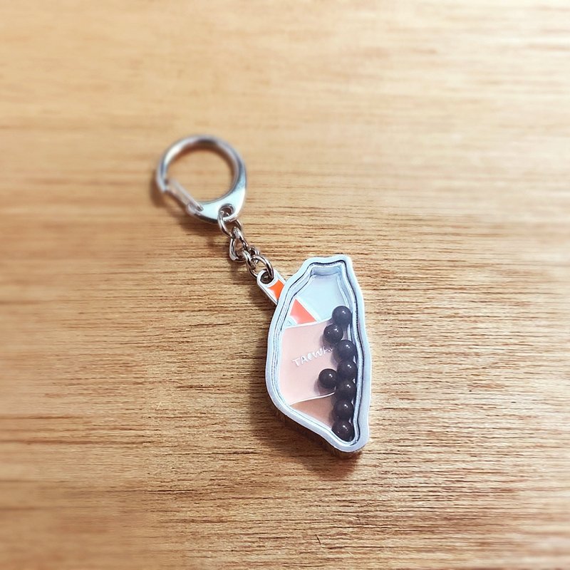 趣玩台湾吊饰－摇摇台湾－茶色 - 钥匙链/钥匙包 - 其他金属 银色