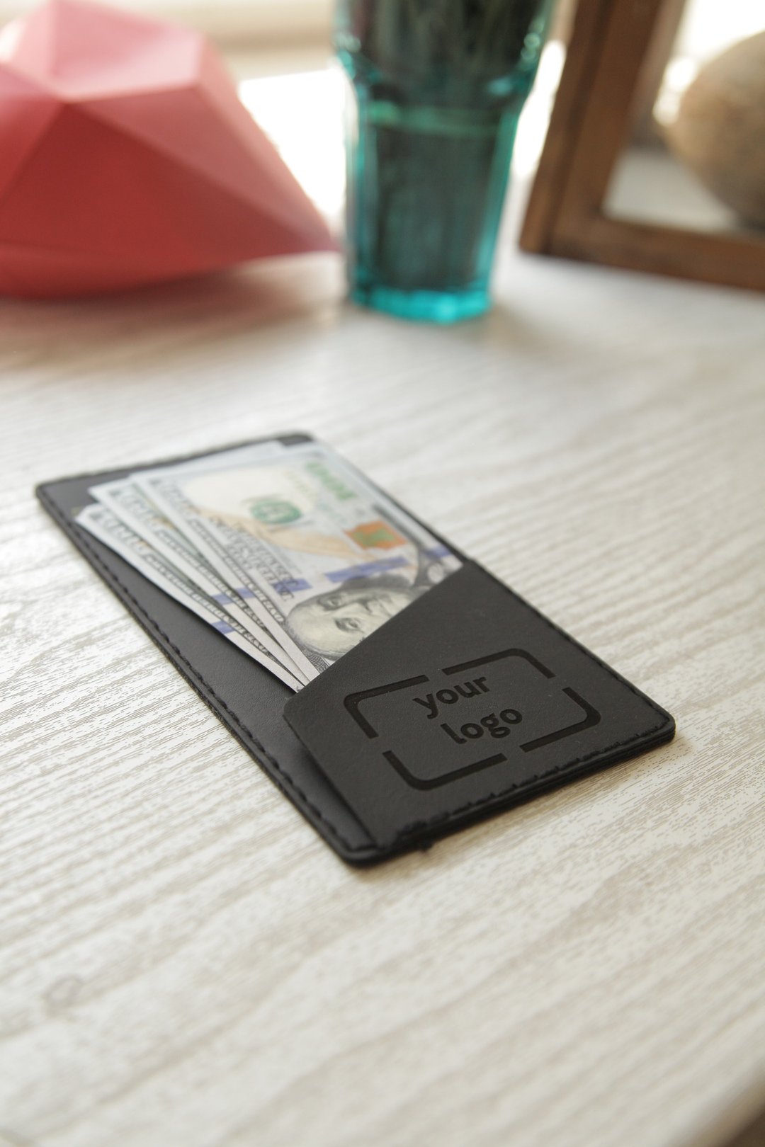 Check Holder, Eco Leather Check Presenter, FREE ENGRAVING - 其他 - 木头 黑色