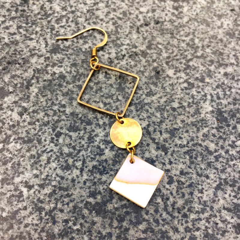可改夹式-黄铜几何耳环 - 理想主义 - 单1支 - 耳环/耳夹 - 其他金属 白色