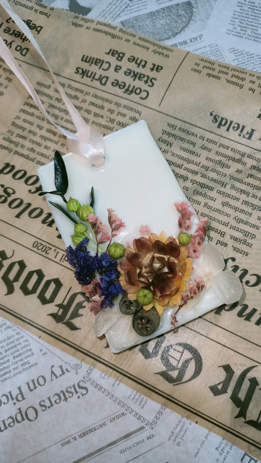 【母亲节礼盒】干燥花香氛蜡砖 交换礼物、生日礼物、疗愈小物 - 香薰/精油/线香 - 蜡 多色