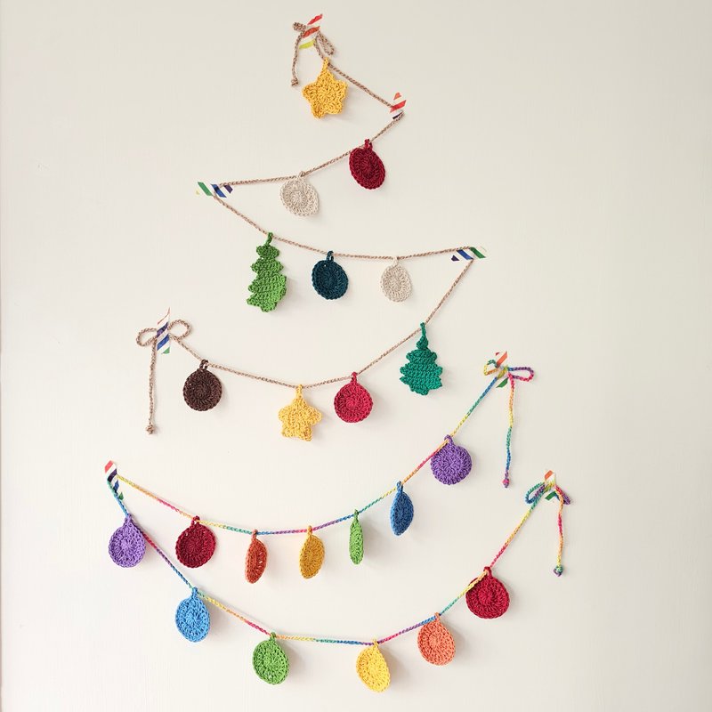 手工编织圣诞挂旗 - 耶诞节 - 摆饰 - 棉．麻 多色