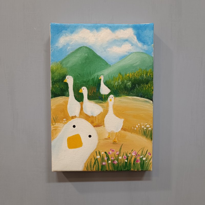 我家门前有只鸭-油画作品 展示品 教案样本 换季出清 海洋油画 - 海报/装饰画/版画 - 颜料 