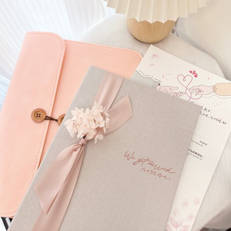 永生花结婚书约套组│户政事务所可用│温柔米杏色│结婚书约 - 婚礼誓言书 - 其他材质 