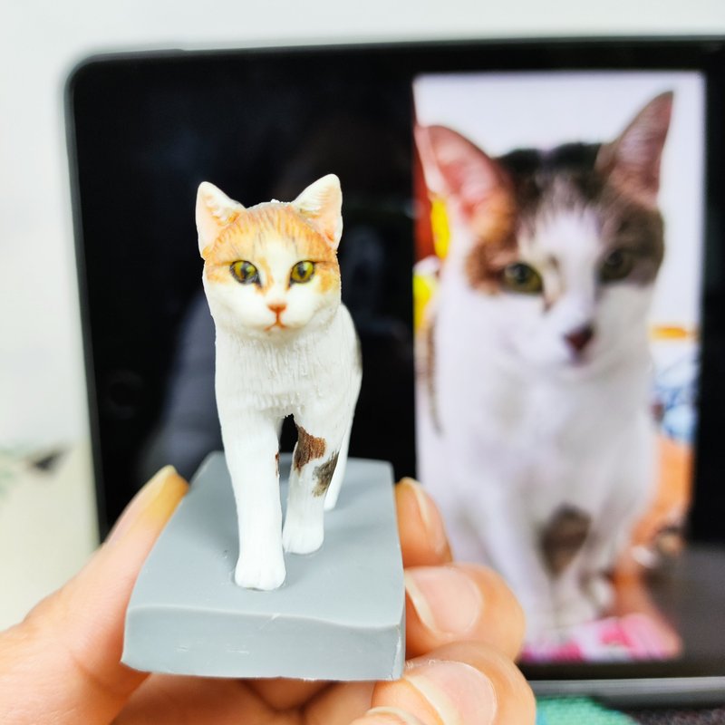 定制化猫咪 宠物 公仔 毛小孩 肖像画 似颜绘 定制 纪念 礼物 - 玩偶/公仔 - 粘土 多色