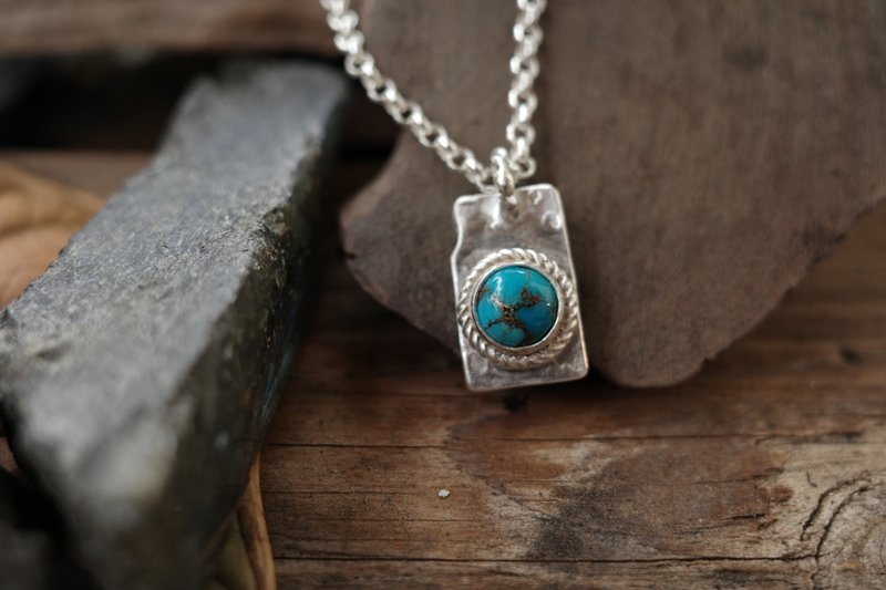 素光- 925纯银质感绿松石项链 - 项链 - 纯银 银色