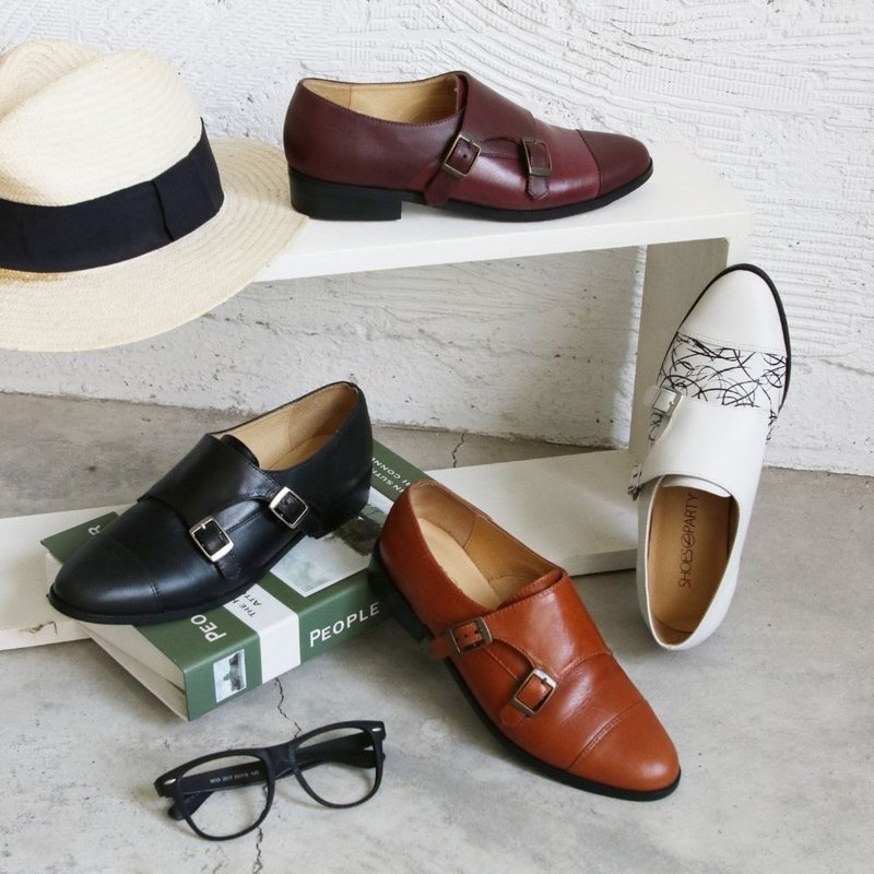 【接单手工制】英伦风拼接真皮孟克鞋_C2-18127L - 其他 - 真皮 