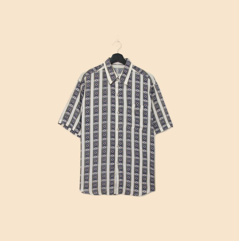Back to Green- 短袖花衬衫 复古图纹 条纹 ss-22 vintage shirt - 男装衬衫 - 棉 