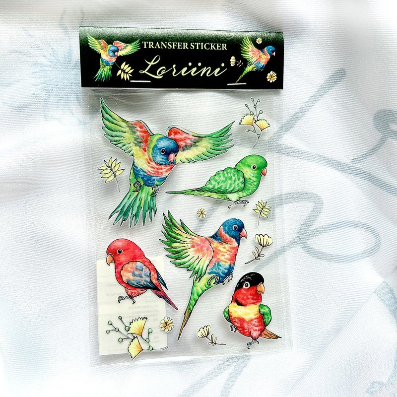 转印贴纸 / 吸蜜鹦鹉图鉴水晶转印贴纸 - 贴纸 - 塑料 