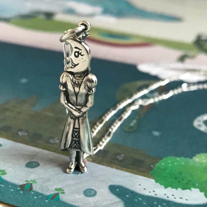 moon viewing princess - 项链 - 纯银 银色