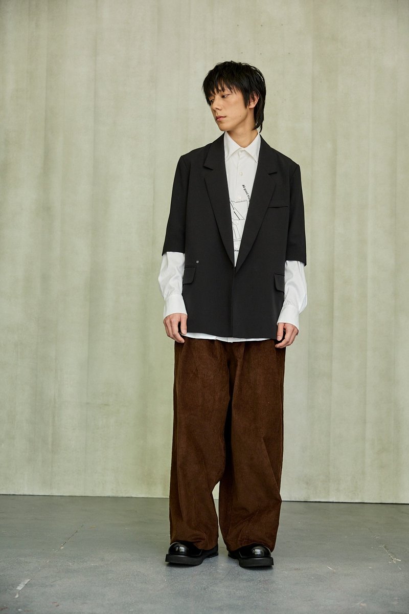 五分袖西装外套 - 女装西装外套/风衣 - 羊毛 绿色