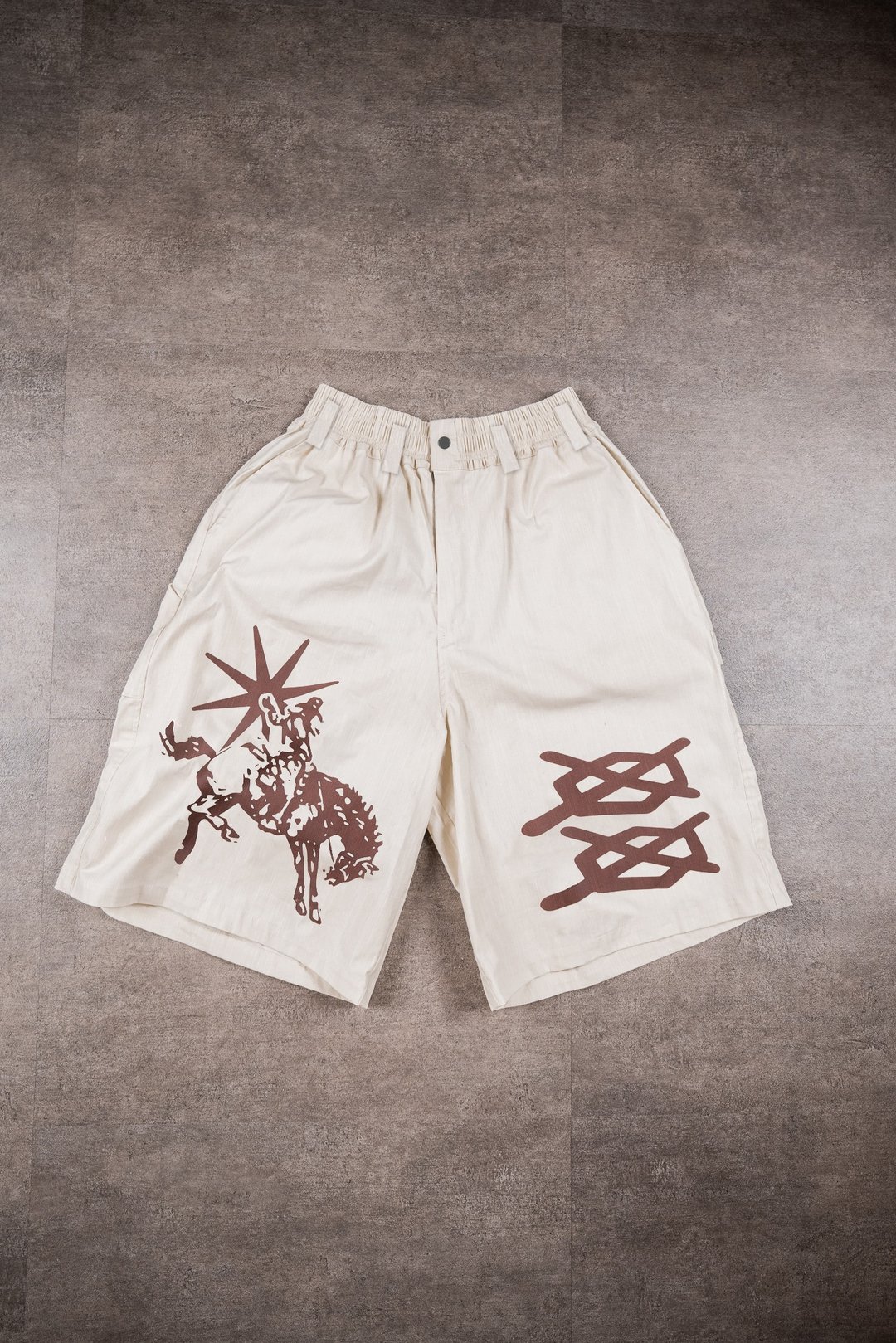 .67ARROW WASTELAND COWBOii_CAPRI_CANVAS_牛仔七分裤 米白 - 男士长裤 - 棉 白色
