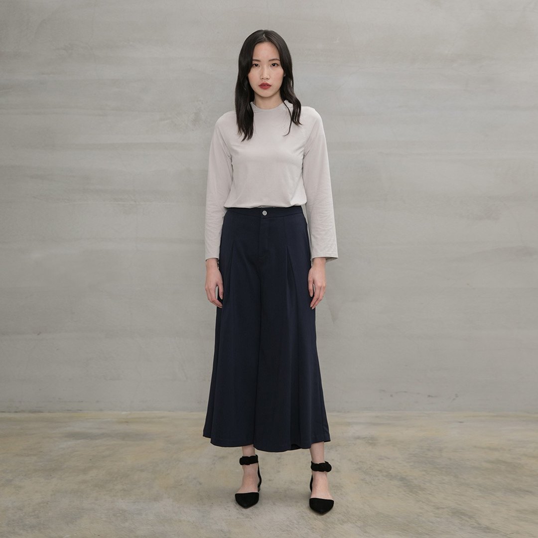 知性优雅打褶宽裤 Intellectual Lady Pleated Windy Pants P131 - 女装长裤 - 聚酯纤维 多色