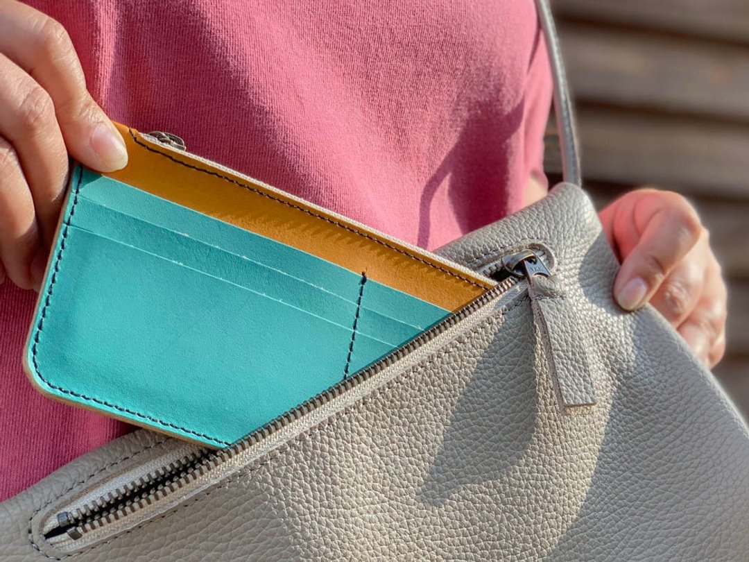 F-SLIM Energetic Candy POP Full Slim Wallet Compact Slim FSW-CTWK-K - 皮夹/钱包 - 真皮 蓝色