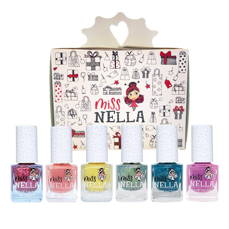 英国【Miss NELLA 】儿童水性可撕式安全指甲油-魔法彩虹糖6入组 - 指甲油/指甲贴 - 其他材质 