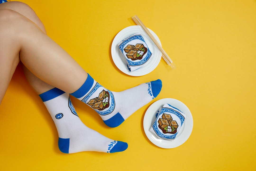 2双入-臭豆腐袜 Stinky Tofu SOCKS 2PRS 长袜|中筒袜|男女同款 - 袜子 - 棉 白色