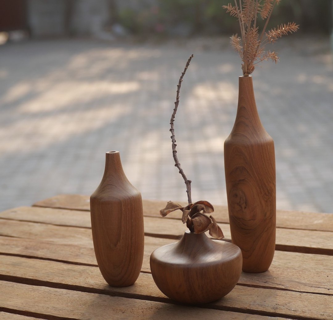 wood vase - 摆饰 - 木头 