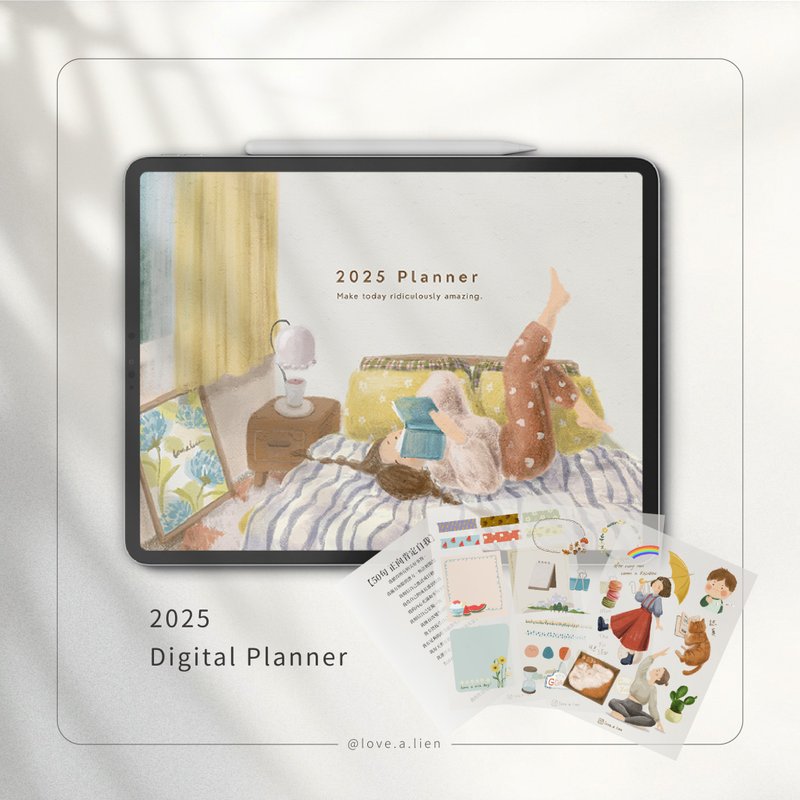 2025多功能电子手帐 | 浅色周日版 | 感恩日记 | 送贴纸 | 跳转式 - 电子手帐及素材 - 其他材质 