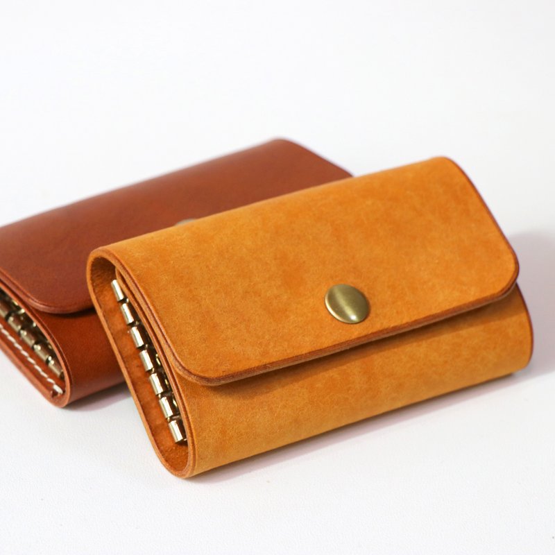 【圣诞交换礼物】本色六环钥匙包 l 欧洲顶级植鞣革 l 纯铜五金 - 钥匙链/钥匙包 - 真皮 