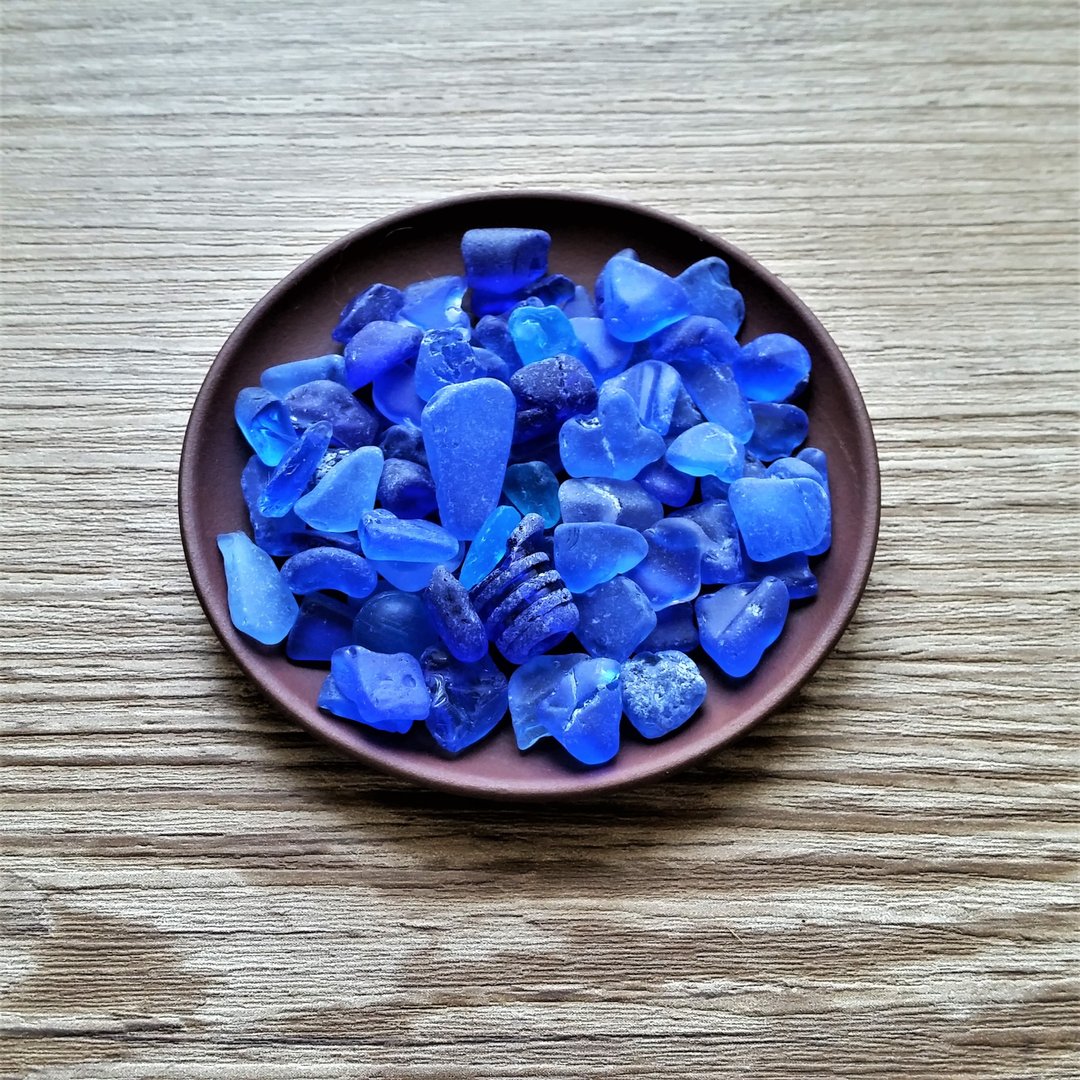 钴蓝色天然海玻璃 小尺寸 - 其他 - 玻璃 蓝色