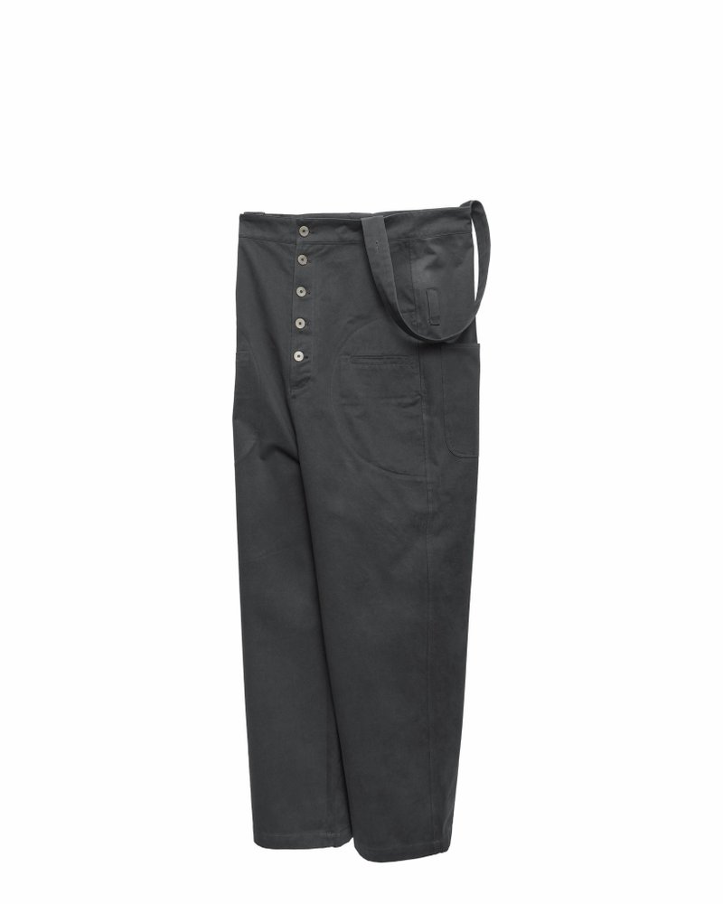 变形吊带裤 - 背带裤/连体裤 - 棉．麻 灰色