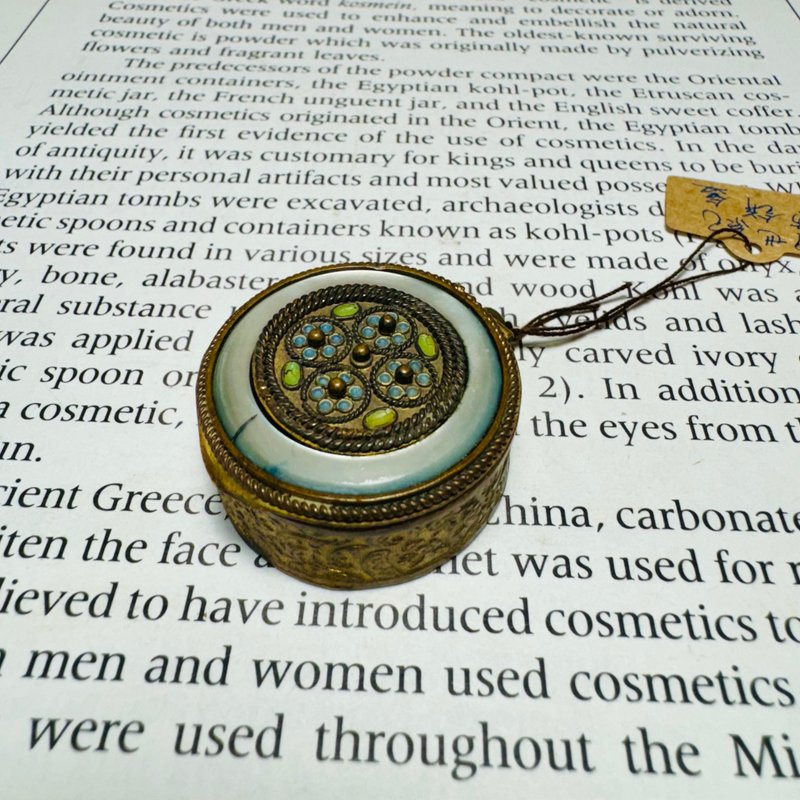 法国古董 镶母贝珐琅铜镀金小盒 - 其他 - 其他金属 