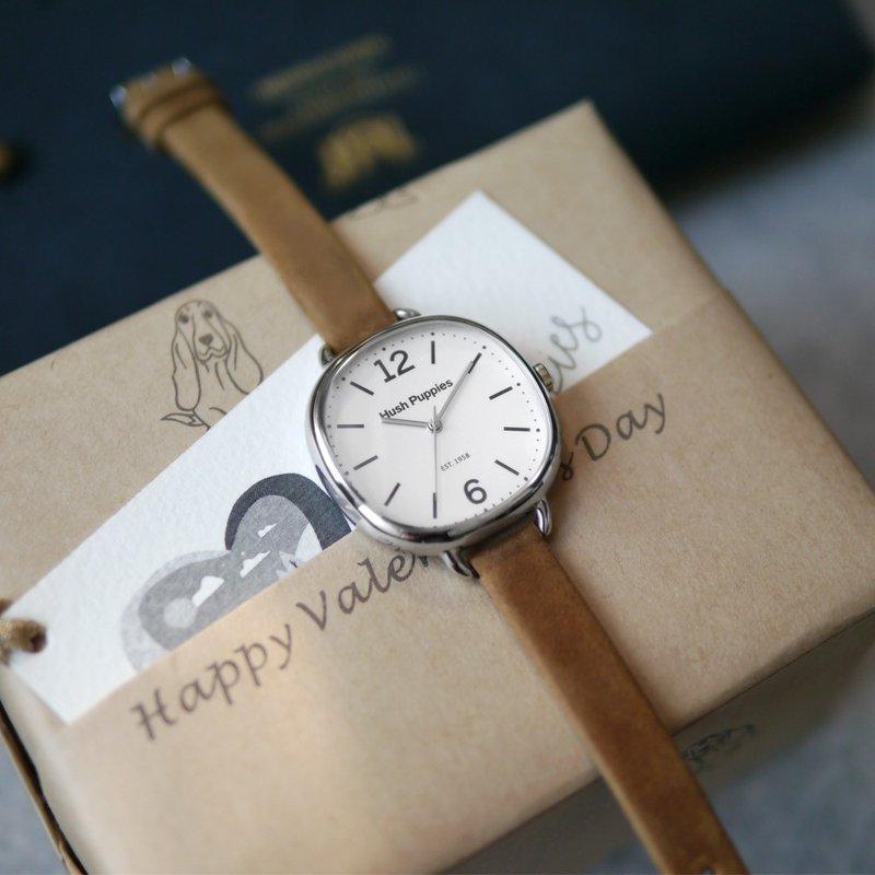 快速出货|| Hush Puppies 恒久不渝时光皮革女表(HP3849)-白色 - 女表 - 不锈钢 白色