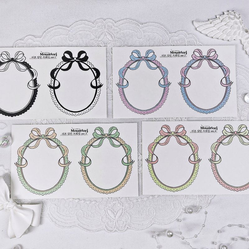 缎带造型纸胶带贴纸 - 贴纸 - 纸 