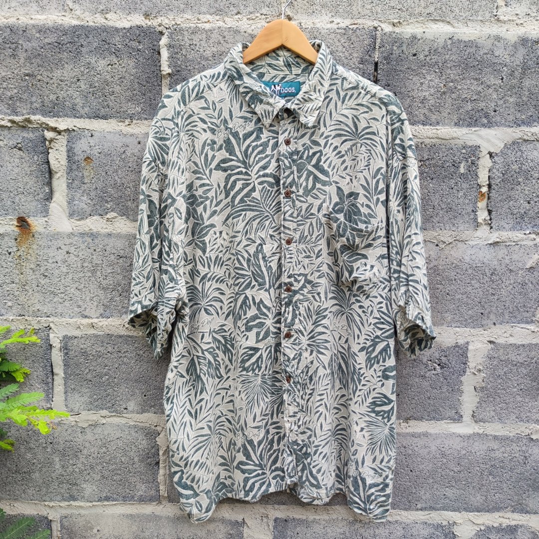 Big Dog Monstrera 夏威夷衬衫 复古款 2XL - 男装衬衫 - 棉 绿色