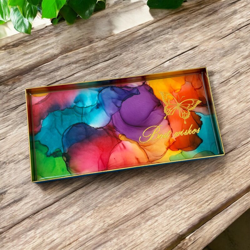 酒精墨水艺术长型托盘 - Butterfly - 摆饰 - 其他金属 多色