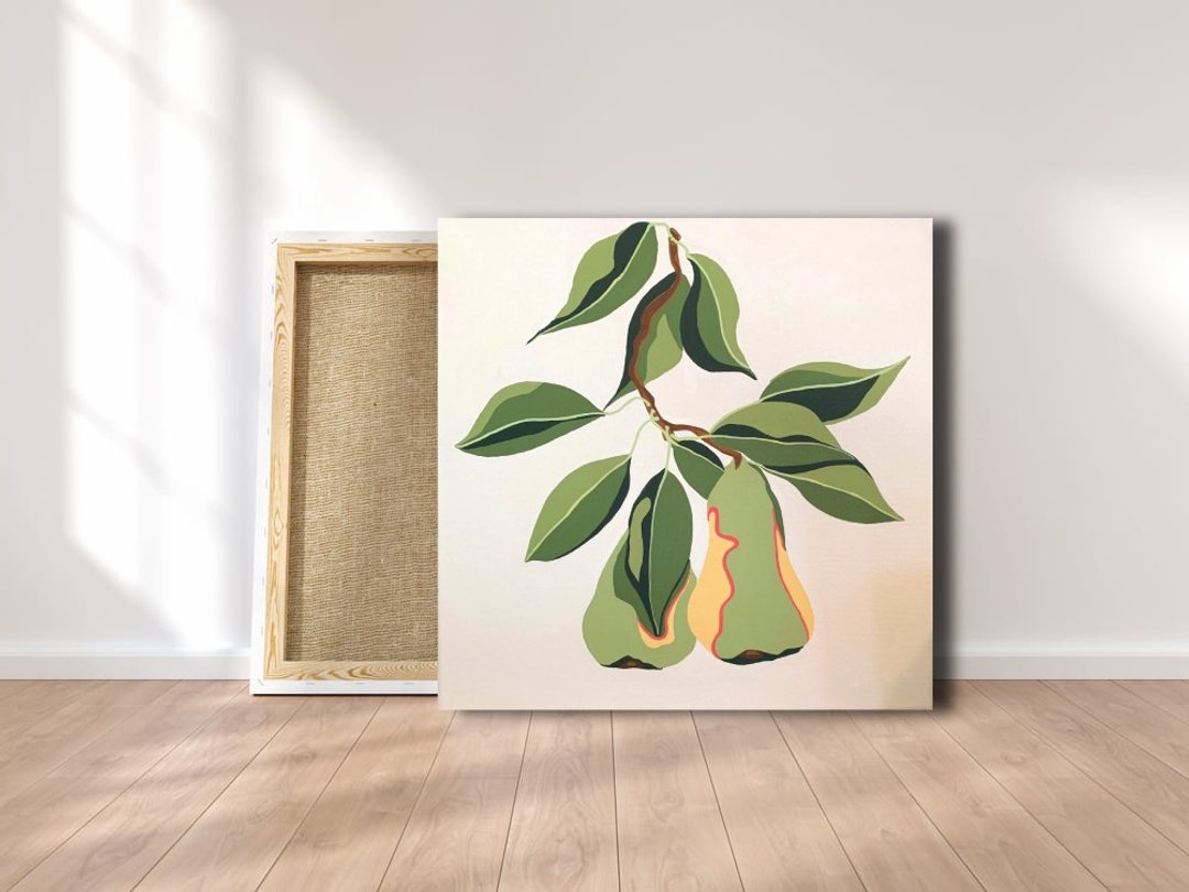 Pear Painting Living room painting Fruit painting Interior Design Kitchen decor - 海报/装饰画/版画 - 其他材质 多色