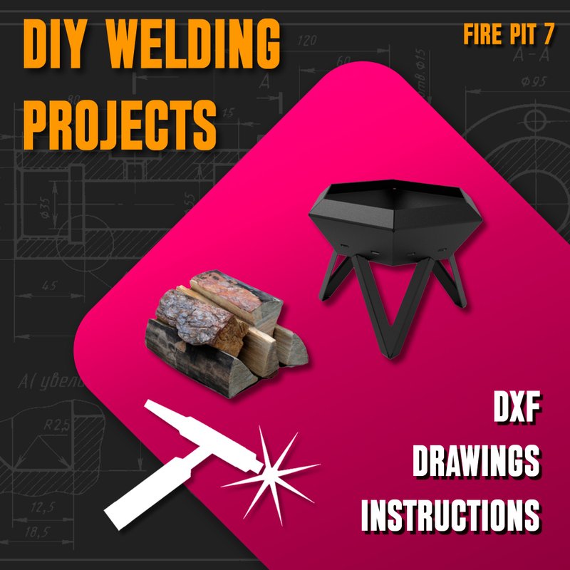 Fire Pit 7 钣金计划图（DXF、PDF） - 图文模板设计 - 其他材质 