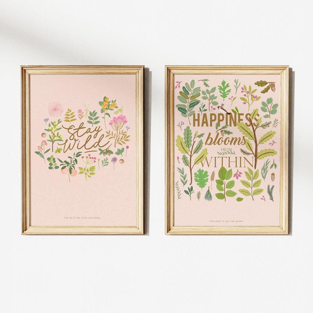 Stay Wild / Happiness Woods - 花语系列海报 挂画 - 电子手绘真人画像/绘画/插画 - 其他材质 