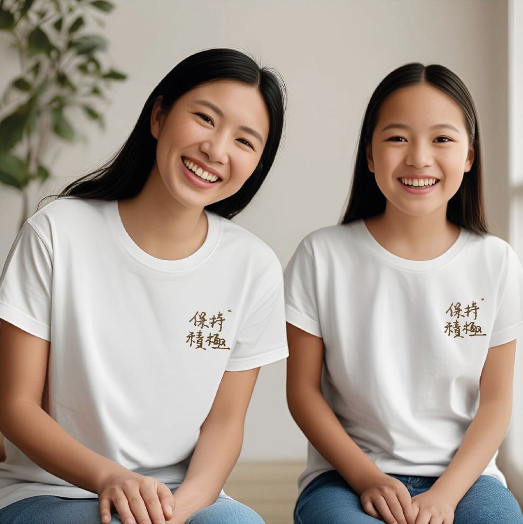 保持积极语录T恤/正能量纯棉短T/正向行动口号激励系列 - 中性连帽卫衣/T 恤 - 棉 白色