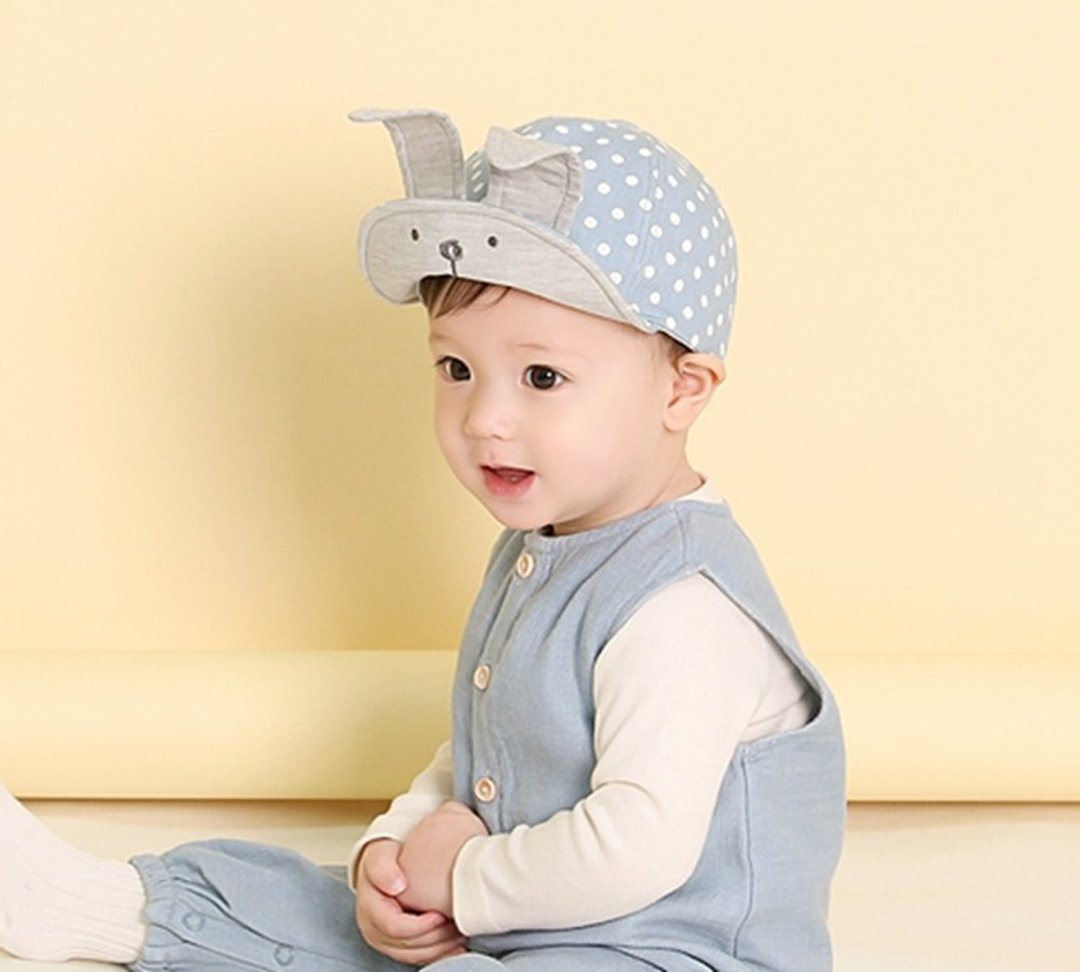 Happy Prince 小兔子婴童鸭舌帽 韩国制 - 围嘴/口水巾 - 棉 蓝色